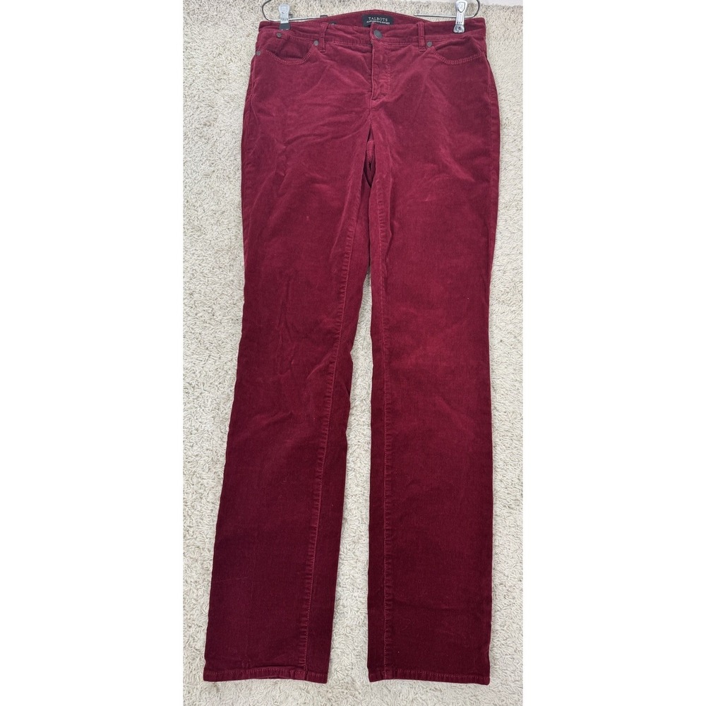 Talbots Flawless 5 Pocket Mid Rise Straight Leg Red Corduroy Pants Size‎ 8L Work